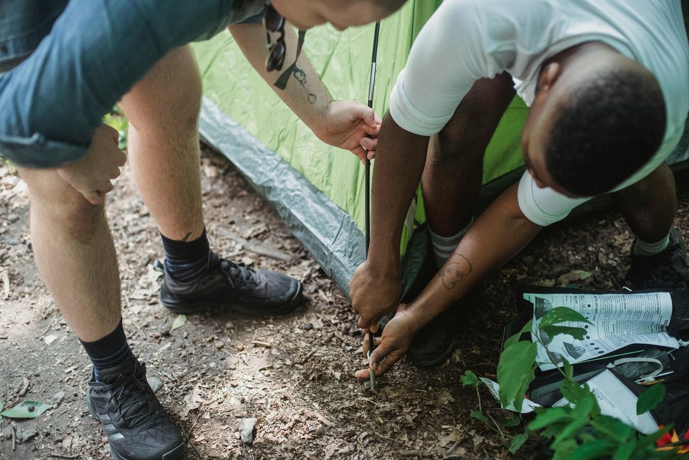 tent set-up at campsite